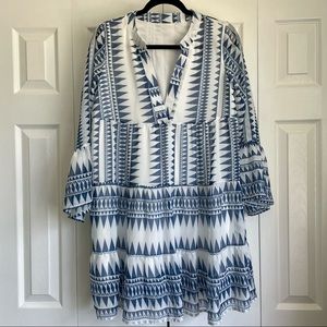 Blue and White Coverup